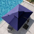 Parasol excentré en porte-à-faux de 141 po x 104 po, base incluse