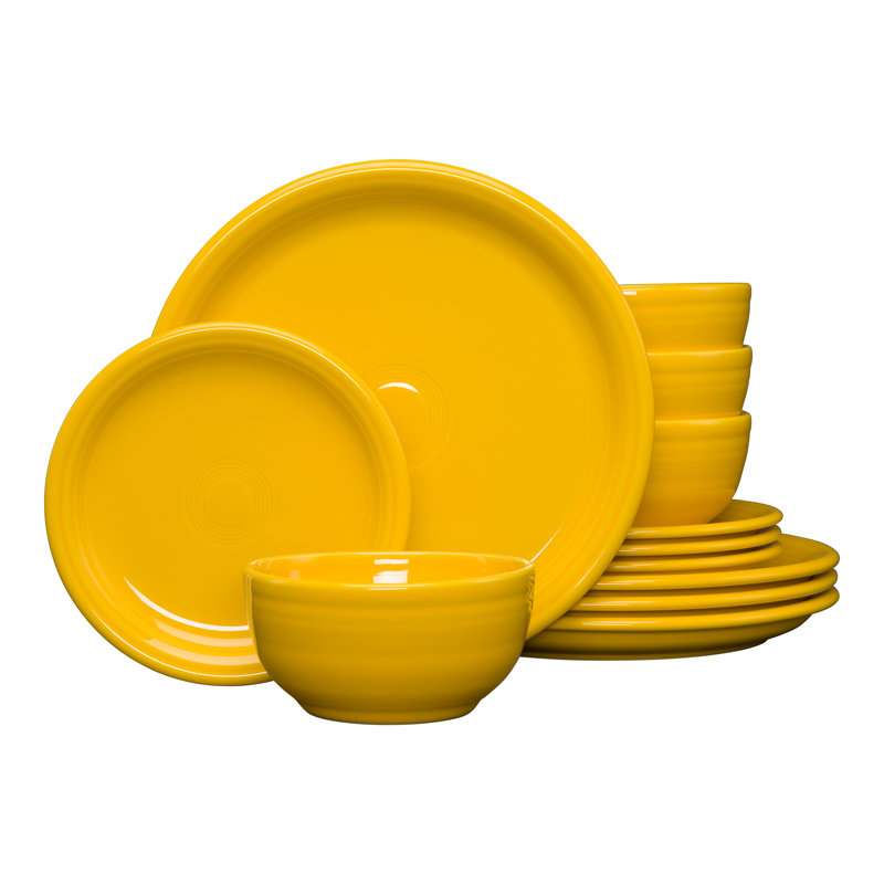 White Ceramic Retro Fluted Salad Plate Set for 4