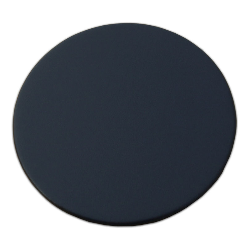 Sous-verre rond en similicuir, Bleu marine, H 0,12 po x l 4 po x P 4 po