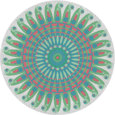 Laine tissée à la main et polyester gris/vert Tapis décoratif