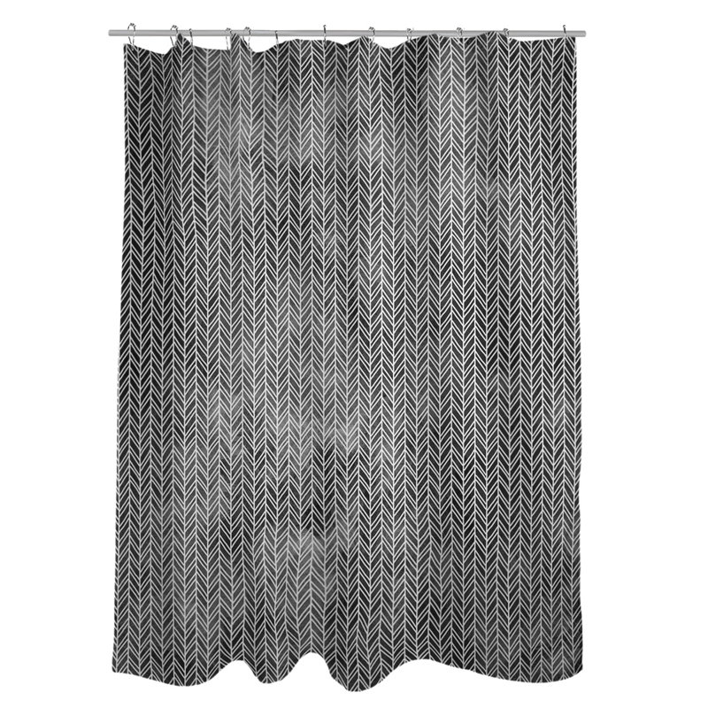 Rideau de douche Herringbone, Noir