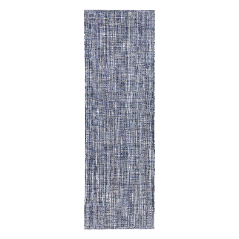 Fusion Blue Handwoven Indoor/Outdoor Rug, Runner 2'6" x 8'