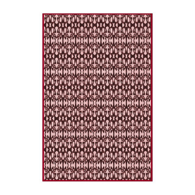Tapis tissé à la machine en rouge