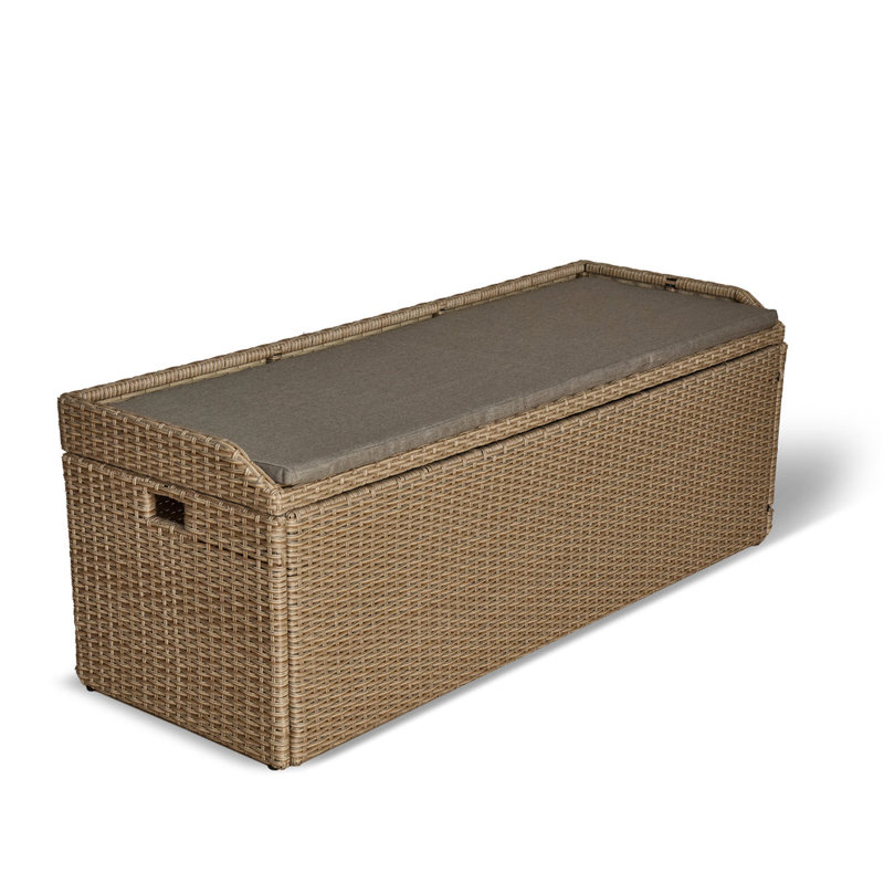 Bay Isle Home Alyene 140cm W 130L Wicker Storage Bench, Natural Brown/Brown