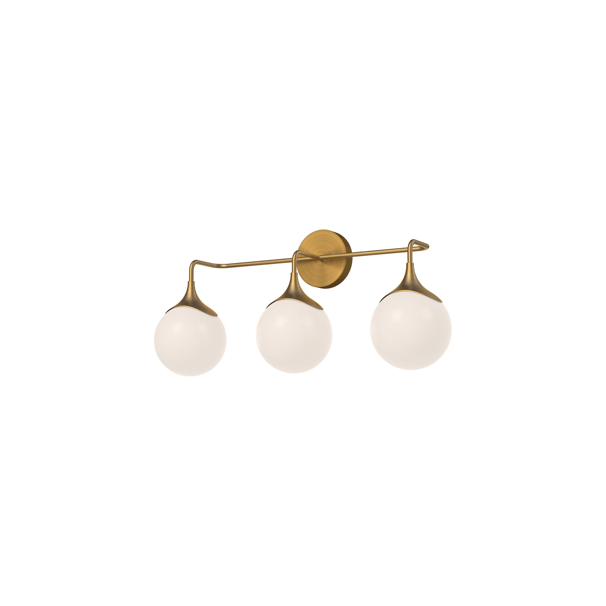 Nedra Frosted Vanity Light, Aged Gold, 3