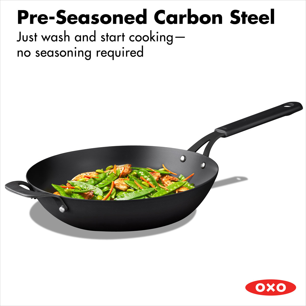 OXO Obsidian Non-Stick Carbon Steel Wok