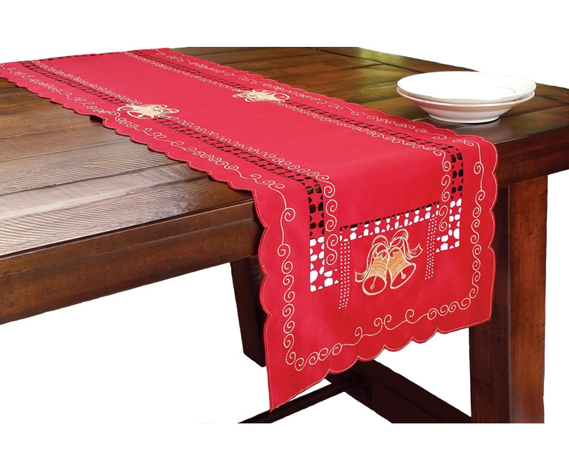 Chemin de table à couper brodé Bells, 54 "L x 15" W