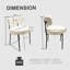 Ensemble de 2 chaises blanches, chaises de salle à manger de style moderne Mid-Century