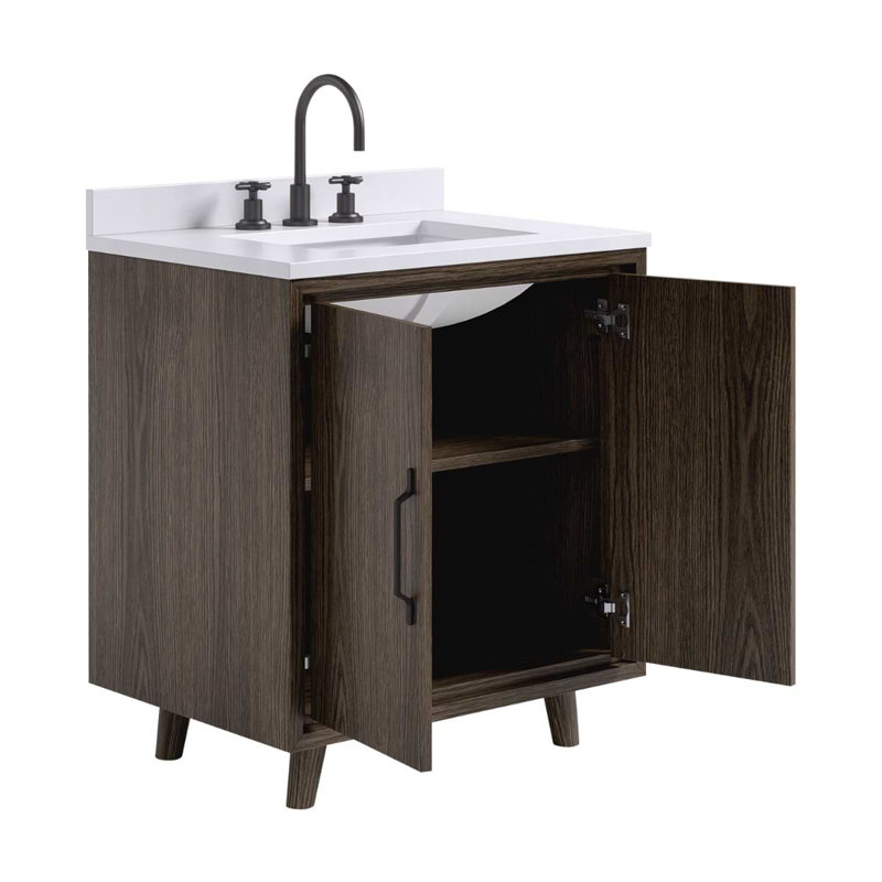 Setton Single Vanity, Espresso Oak, 30" W