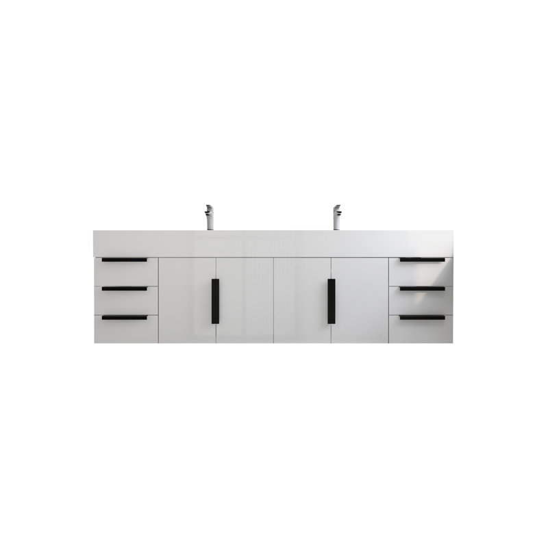 Meuble-lavabo simple mural 72 po Jessica, Blanc