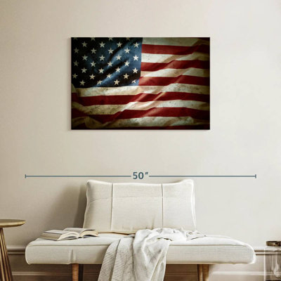 Wavy Vintage US Flag
