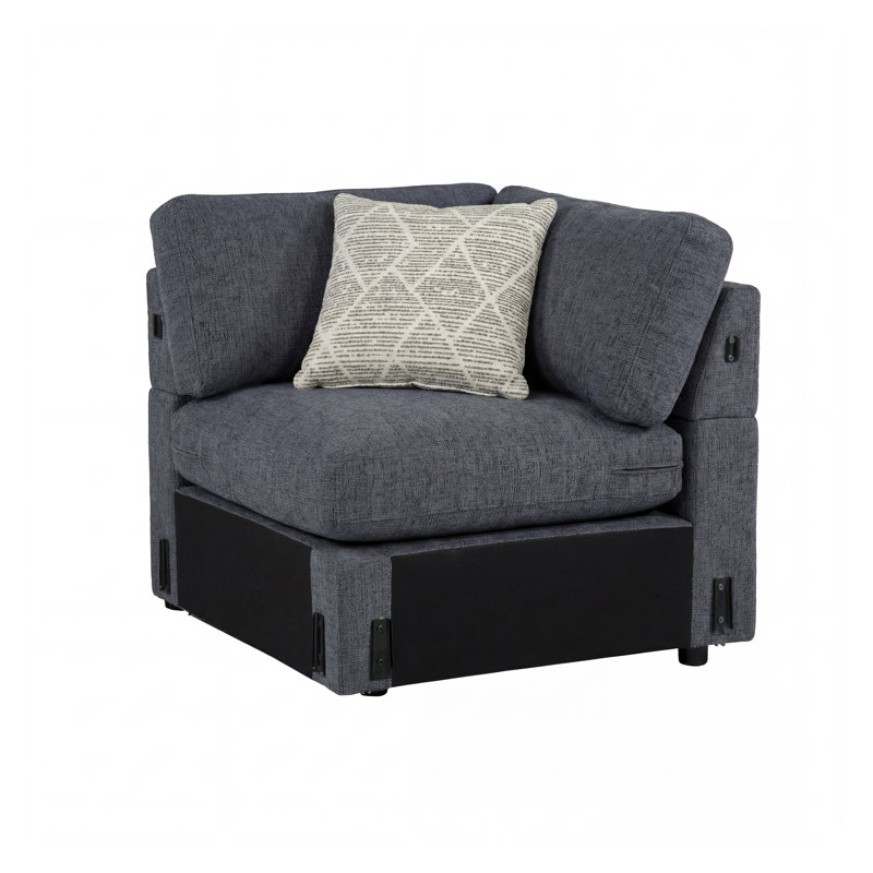Siège de coin gris anthracite avec 1 oreiller, Gris