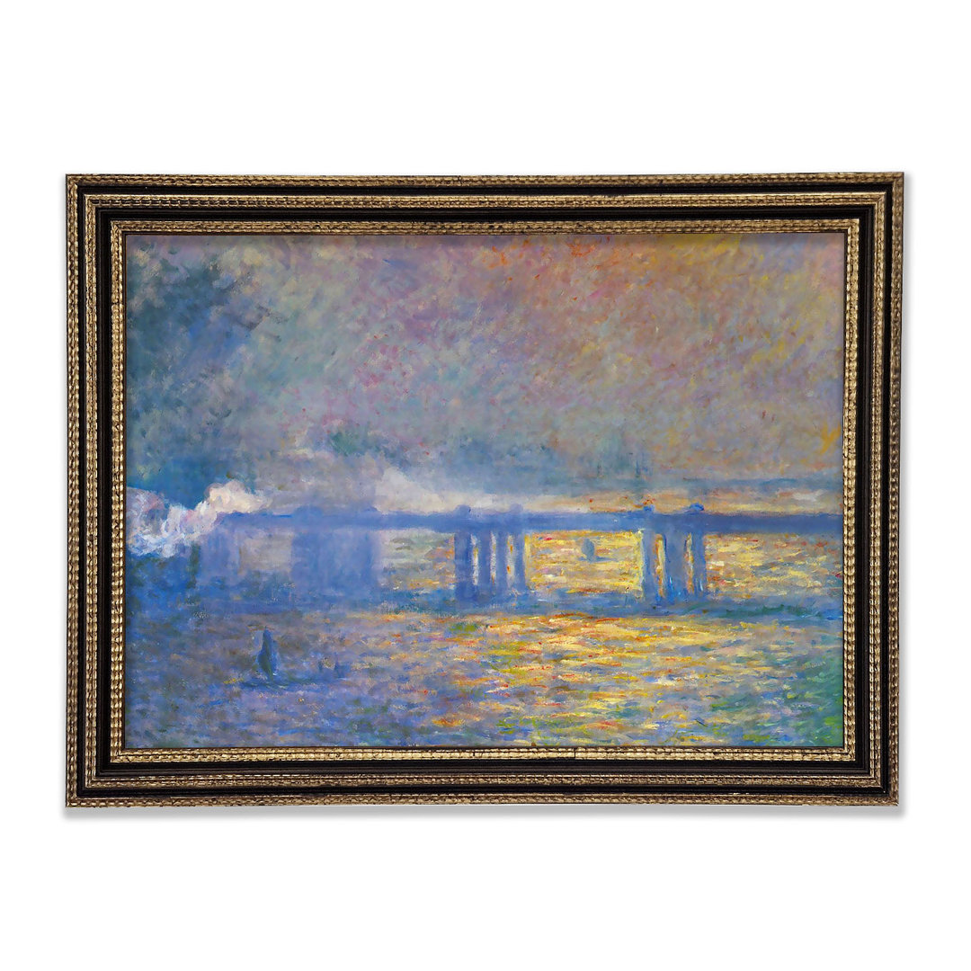 Gerahmtes Leinwandbild Monet Charing Cross Bridge