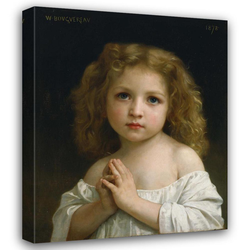 «Little Girl» par William Bouguereau - Art mural sur toile tendue avec châssis, H 24 po x l 17 po