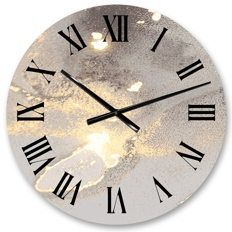 Gris et marbre liquide Art II - Glam horloge murale, Petit