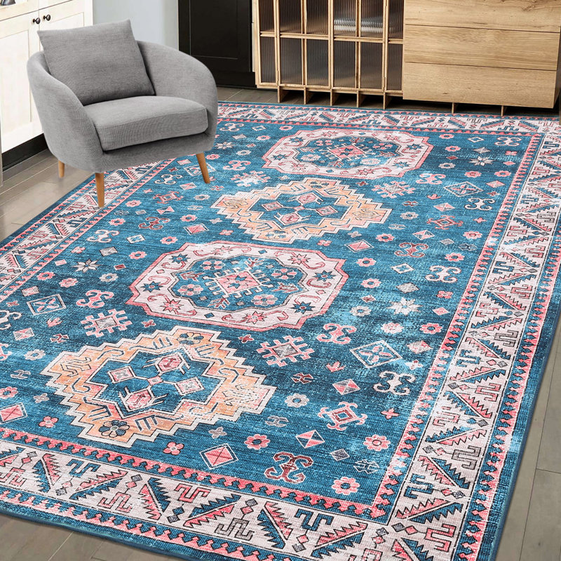 Daemyn Washable Oriental Indoor Rug, Rectangle 8' x 10'