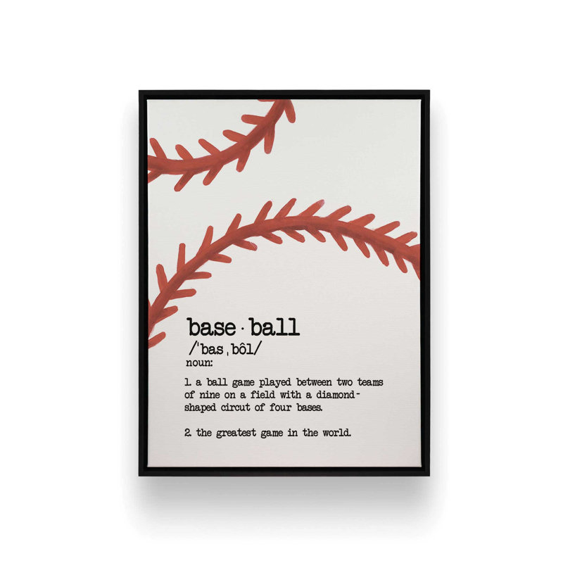 Impression de baseball «définition» par Masey St. Studios, Toile avec cadre, L 18 po x H 24 po, Black