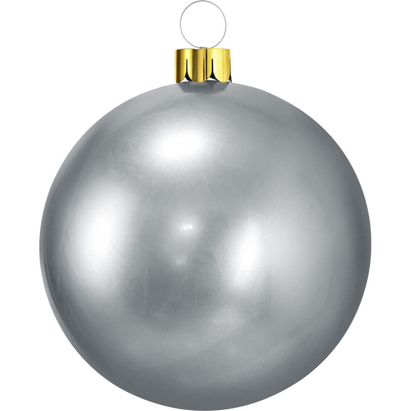 18cm Holiday Ball Ornament, 18cm H x 15cm W x 10cm D, Silver