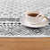 Black/White Oriental Floral Machine Washable Area Rug with Non-Slip Backing