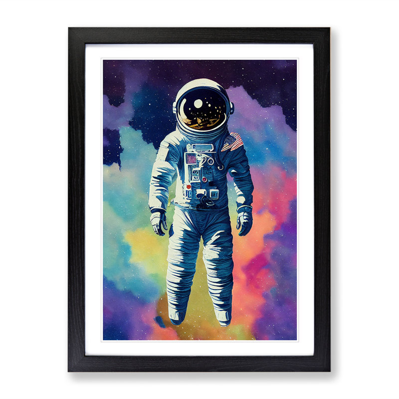 Timeless Astronaut - Single Picture Frame Print, Black Framed, 64cm H x 46cm W x 2cm D
