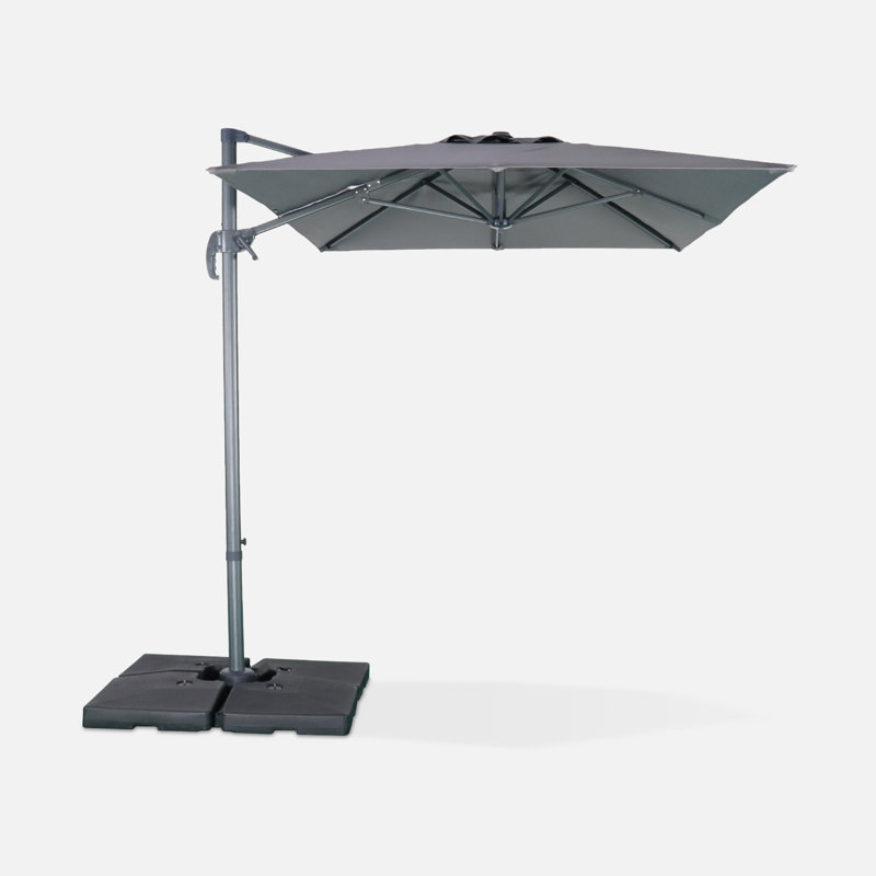 2m x 3m Rectangular Parasol, Grey