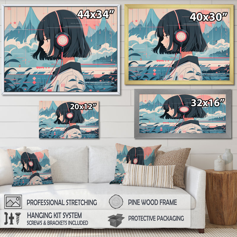 Art féminin, personnage IV - femme, art mural, Toile tendue, H 30 po x l 40 po x P 1,5 po