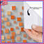 Rideaux de douche orange et beige carrés très longs-130093751