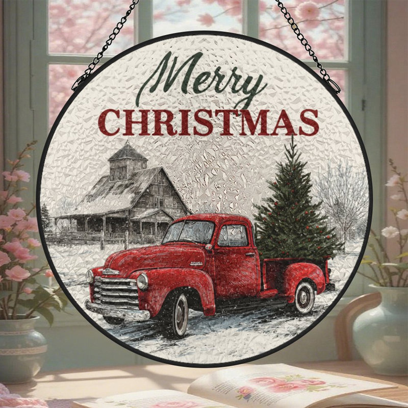 Merry Christmas Truck Tree Farm, 7,8 x 7,8 po (20 x 20 cm)