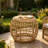 Ayres Outdoor Acacia Wood Side Table with Handwoven Wicker Base