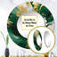 Vert et or Serene Cascade II - miroir abstrait, miroir mural rond vert unique, impression sur métal-97182968