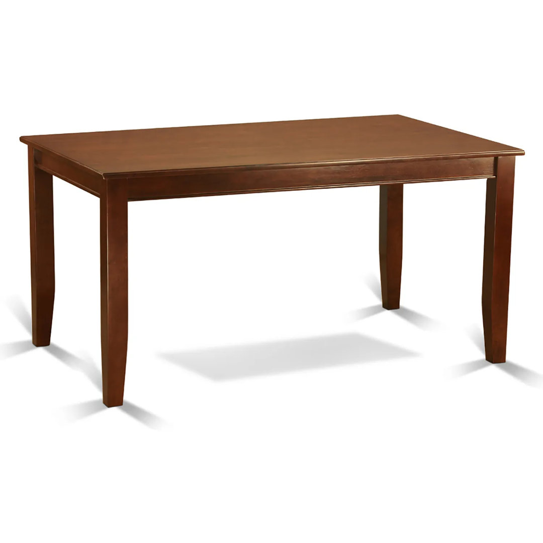 Sisneros Rubberwood Solid Wood Dining Table Charlton Home® 