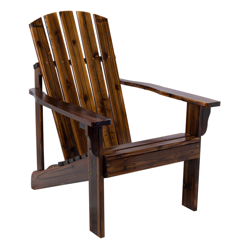Grandview Solid Wood Adirondack Chair, Burnt Brown