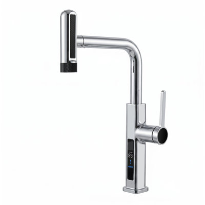 Touchless Pull-Out Kitchen Faucet with 6 Water Outlet Modes, Hands Free Motion Sensor Activated, Battery-Free Temperature Display, KF2209-PRO