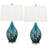 Sassari 28" Teal and Black Fused Glass Table Lamp