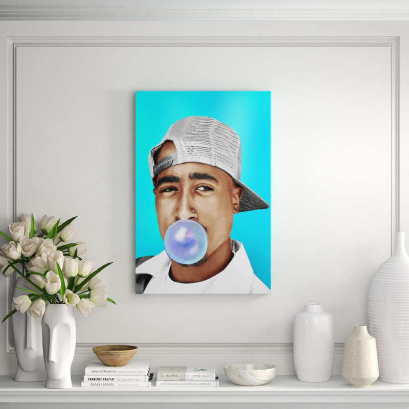 Bubblegum Tupac Print by N Perez, Acrylic, 36" H x 24" W x 2.5" D