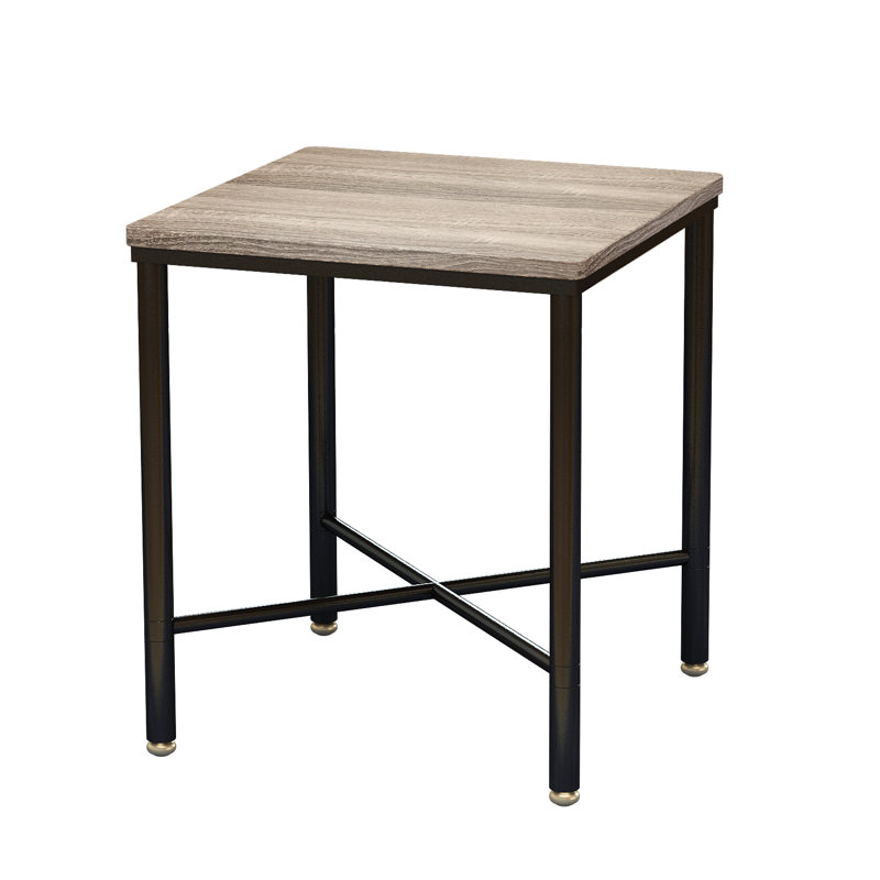 Table de bout carrée Logan Braedy avec plateau en bois et structure en métal