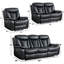 Ensemble de salon inclinable 3 pièces en cuir respirant avec coutures en losange Alycea-87414768