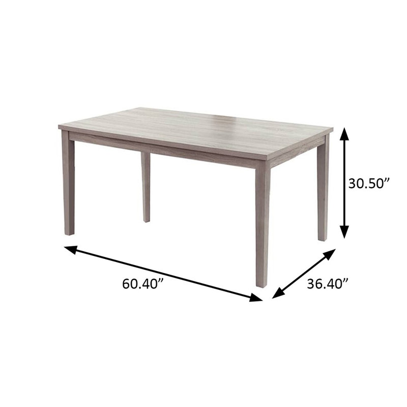 60.4" W 6-PCS DINING SET, RUSTIC GREY