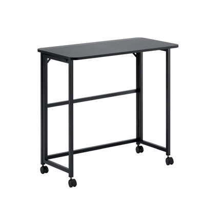 Small Foldable Black Desk Computer Desk For Bedroom Home Office