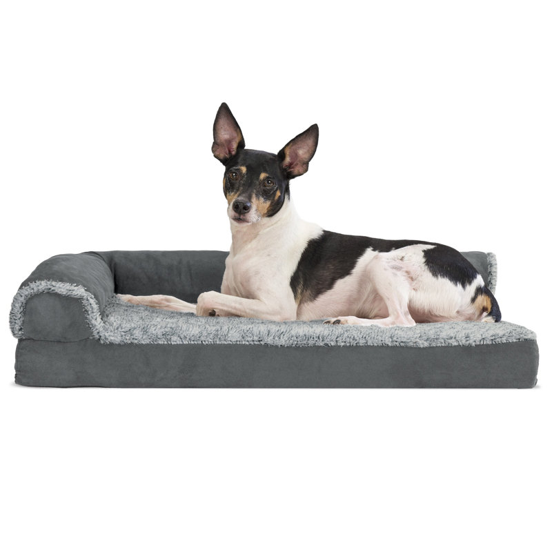 Orthopedic Polyester Pet Bed, Medium (30" W x 20" D x 6" H), Stone Gray