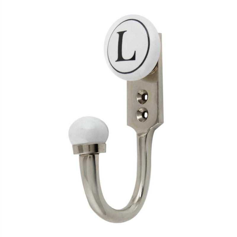 Letter L Ceramic Wall Hook