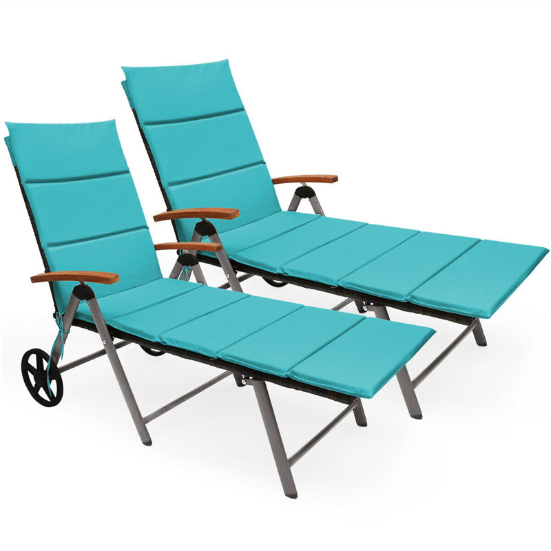 Scanlan Outdoor Wicker Chaise Lounge , Cushion Included