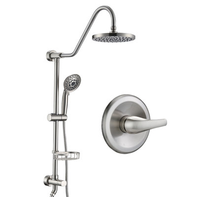 Shower Head With Handheld Shower System With 8" Rain Shower Head (Rough-In Valve Included)
