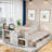 Multifunctional Marksbury With Desk And Storage Shelves, Built-in Trundle And 3 Drawers-906378989