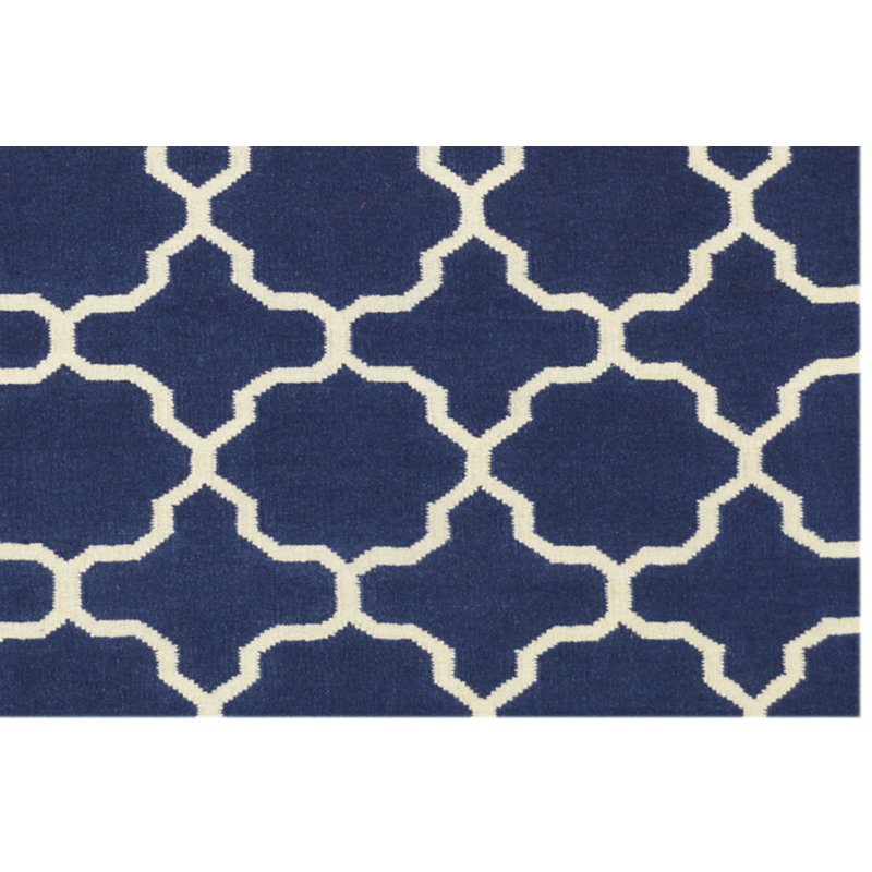 Geometric Wool Hand Woven Area Rug, Rectangle 155 x 240cm