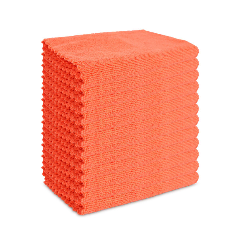 Chiffons de nettoyage en microfibre sans bord Smart Edge (paquet de 12), Orange