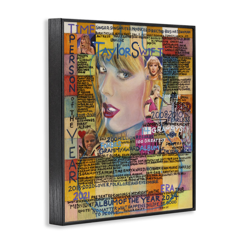 «Taylor Musician Collage», estampe numérique encadrée par Sabin, Giclée encadrée noir minuit, H 14 po x l 11 po