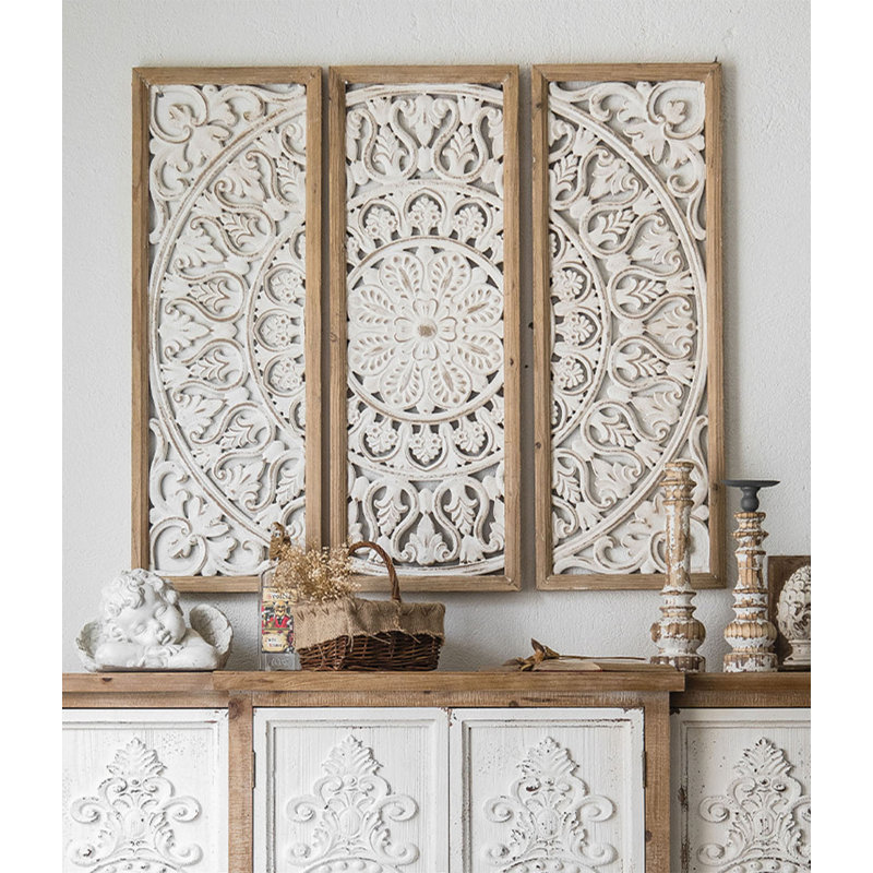 Vintage distressed floral wall decoration