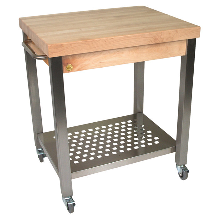 Cucina Prep Table with Butcher Block Top, Not Included, 2.25"
