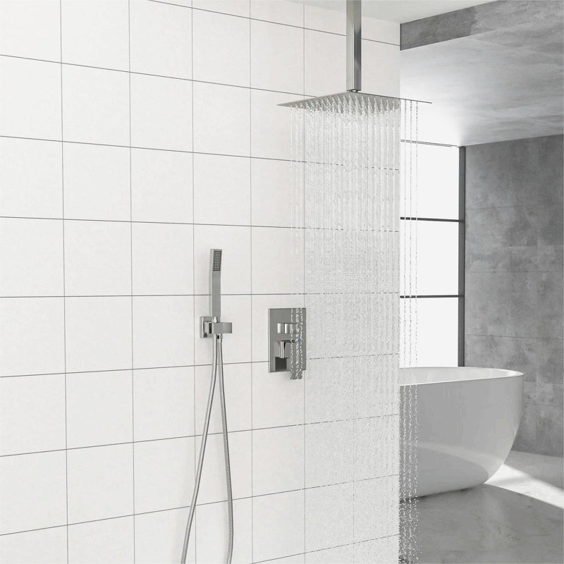 Robinet de douche avec valve brute, Nickel brossé